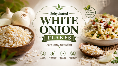 Dehydrated White Onion Flakes – Pure Taste, Zero Effort